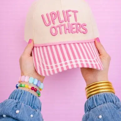 Uplift Others Pink Striped Hat