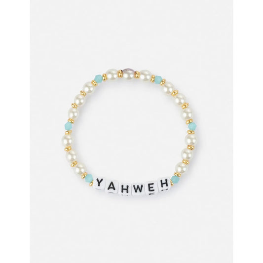 Yahweh Letter Block Pearl Bracelet