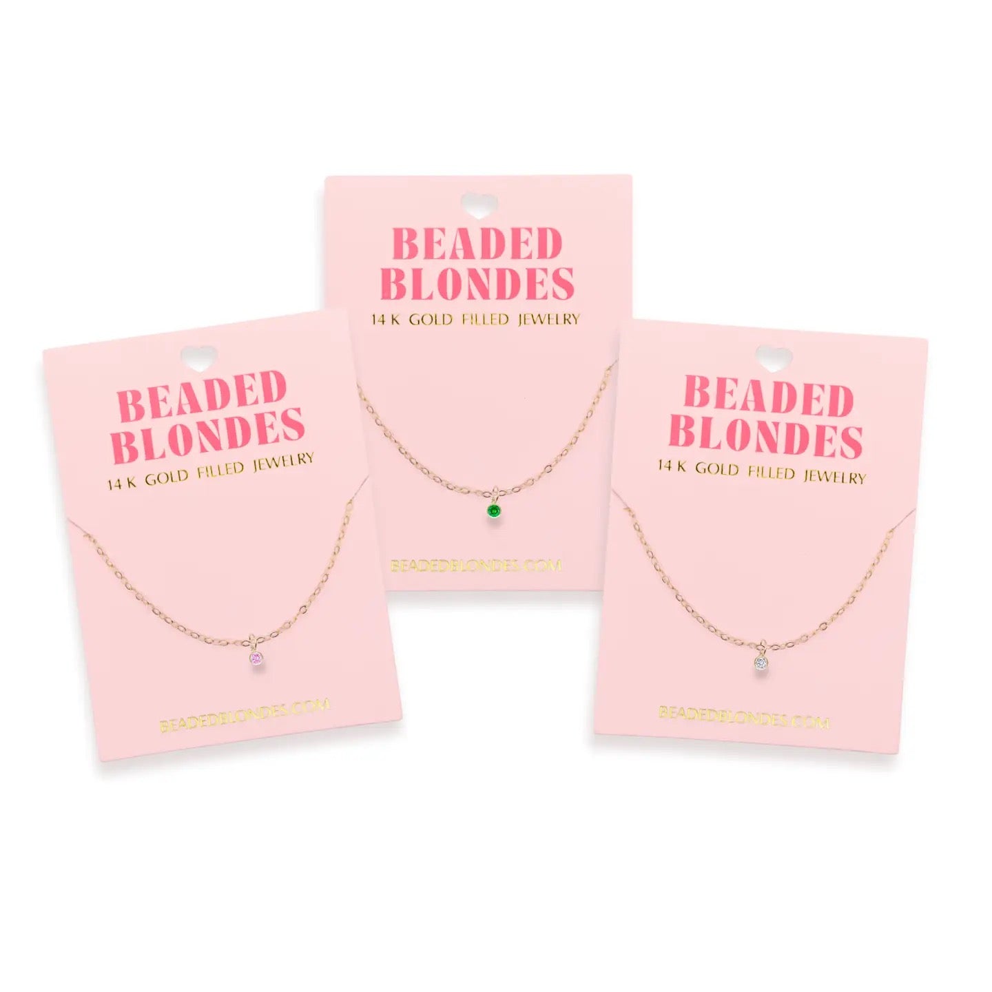 Beaded Blondes Birthstone Charm Necklace