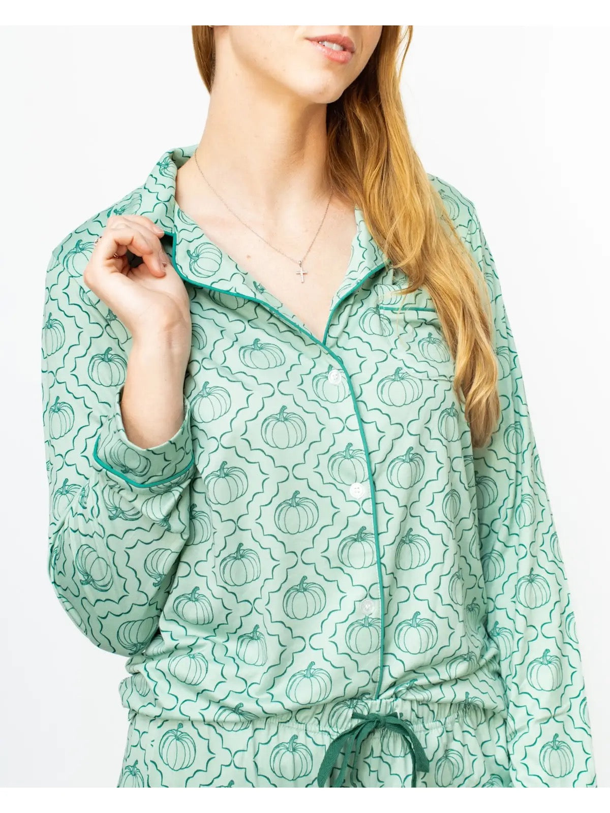 Green Pumpkin Long Sleeve Pj Set
