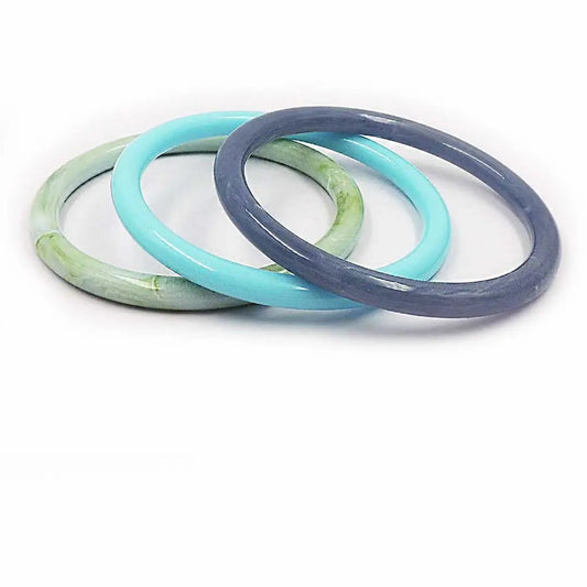 Set of 3 Shades of Blue Acrylic Bangles