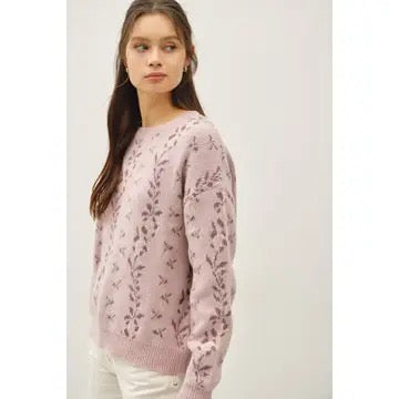 Blush Floral Jacquard Sweater