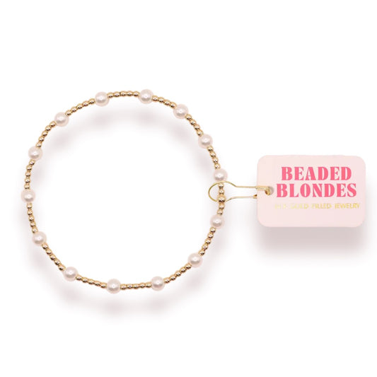 Beaded Blondes June Pearl Bracelet in Gold