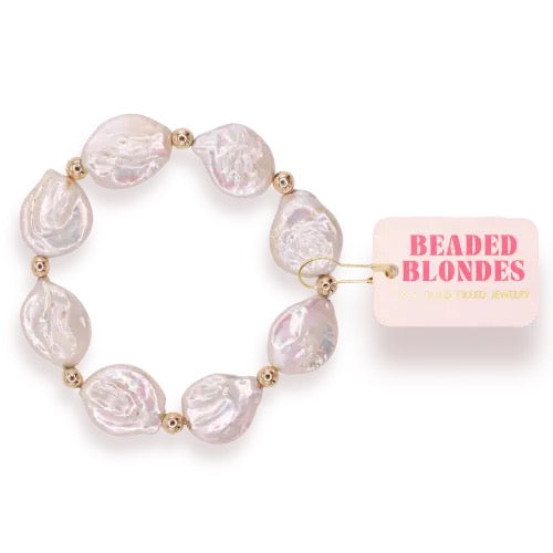 Beaded Blondes Kai Pearl Bracelet in Gold