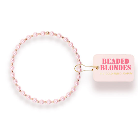 Beaded Blondes Pink Mini Luci in Gold