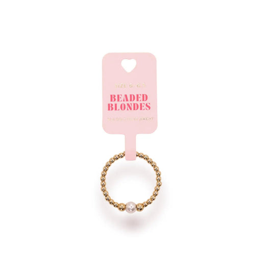 Beaded Blondes Sutton Pearl Ring in Gold