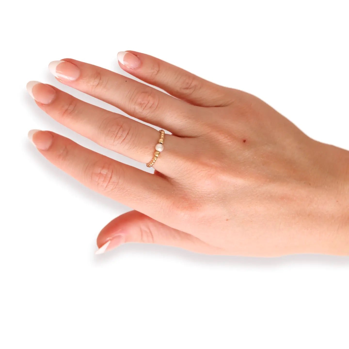 Beaded Blondes Sutton Pearl Ring in Gold