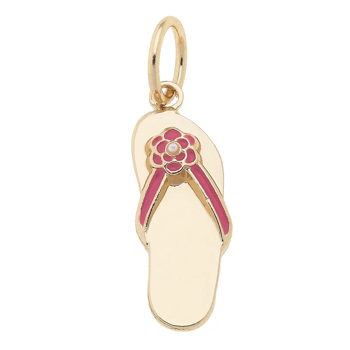 Flip Flop Charm Gold/Pink