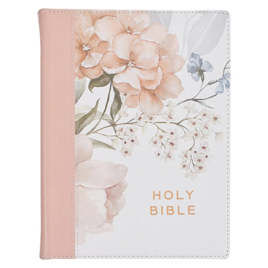 KJV Pink Floral Note Taking Bible Faux Leather