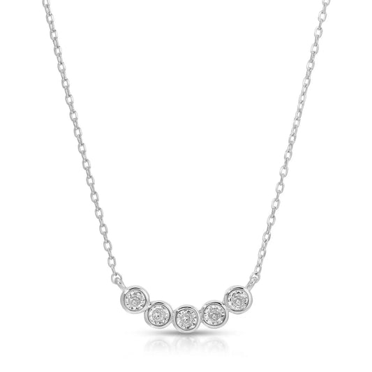 Multi Framed CZ Necklace - Silver