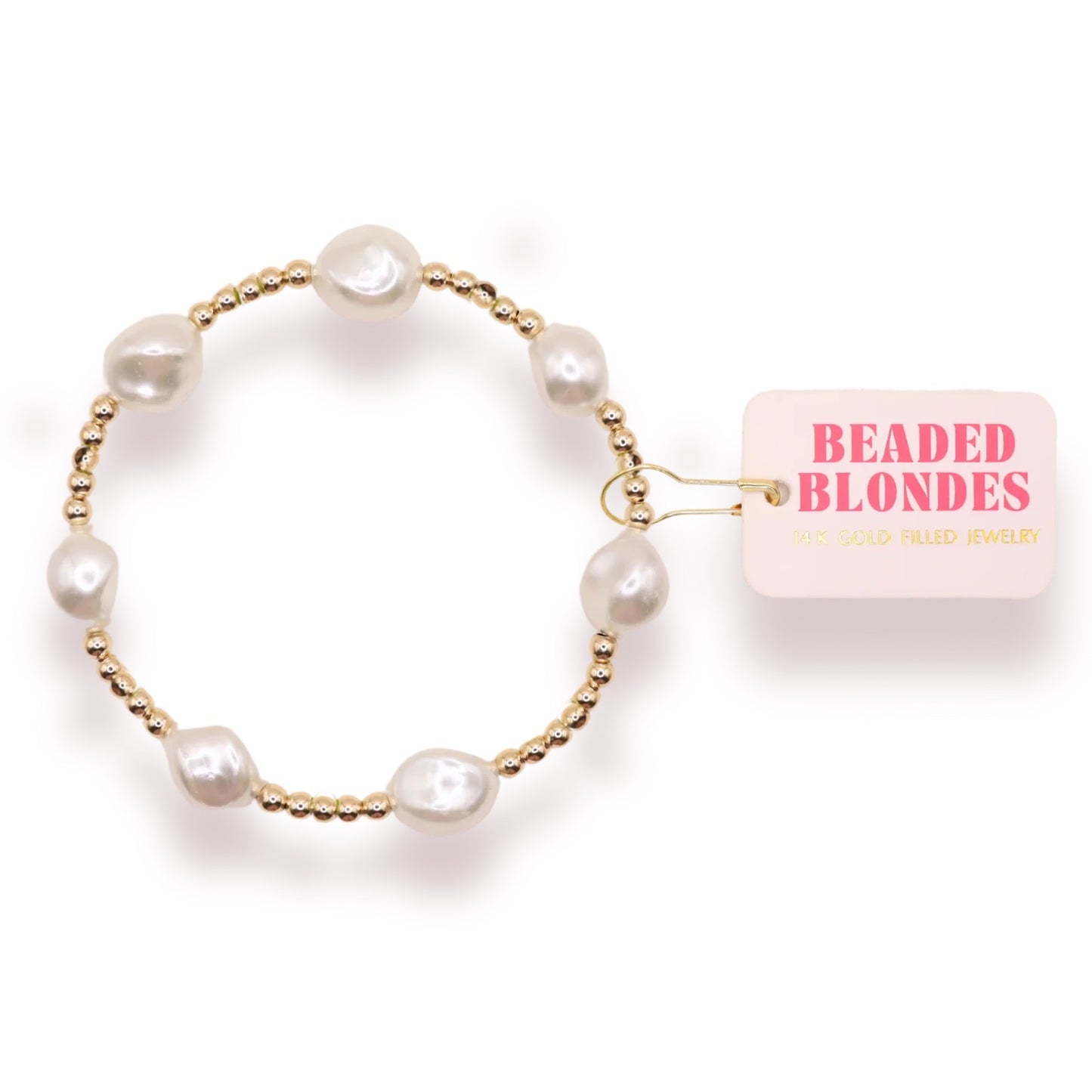 Beaded Blondes Sadie Pearl Bracelet in Gold