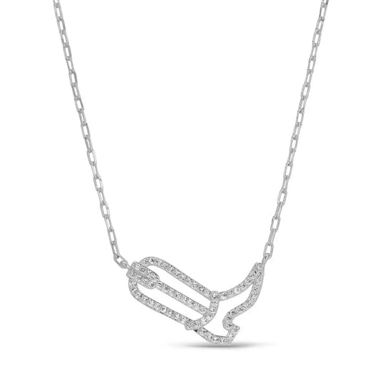 Sparkly Cowgirl Boot Necklace - Silver