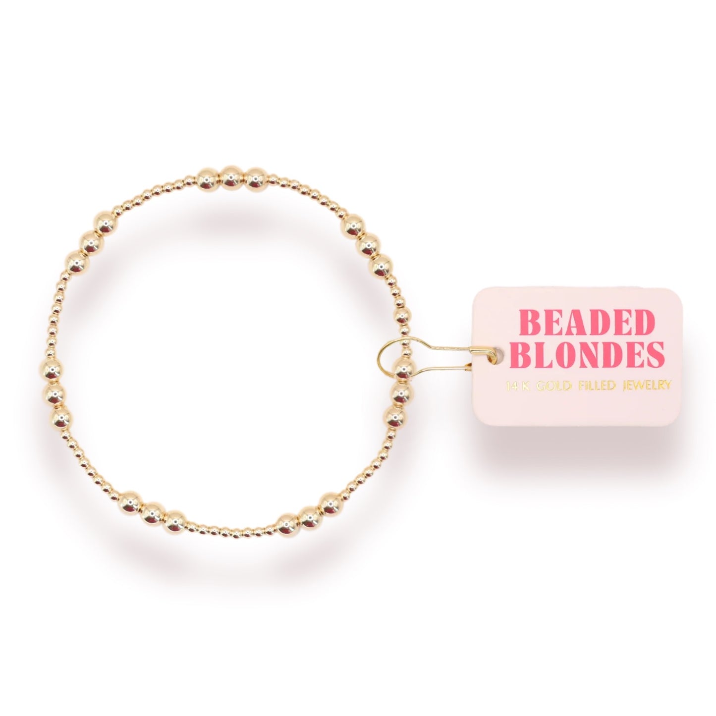 Beaded Blondes ILY Bracelet in Gold