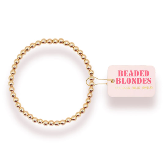 Beaded Blondes 4MM Gold Beaded Bracelet