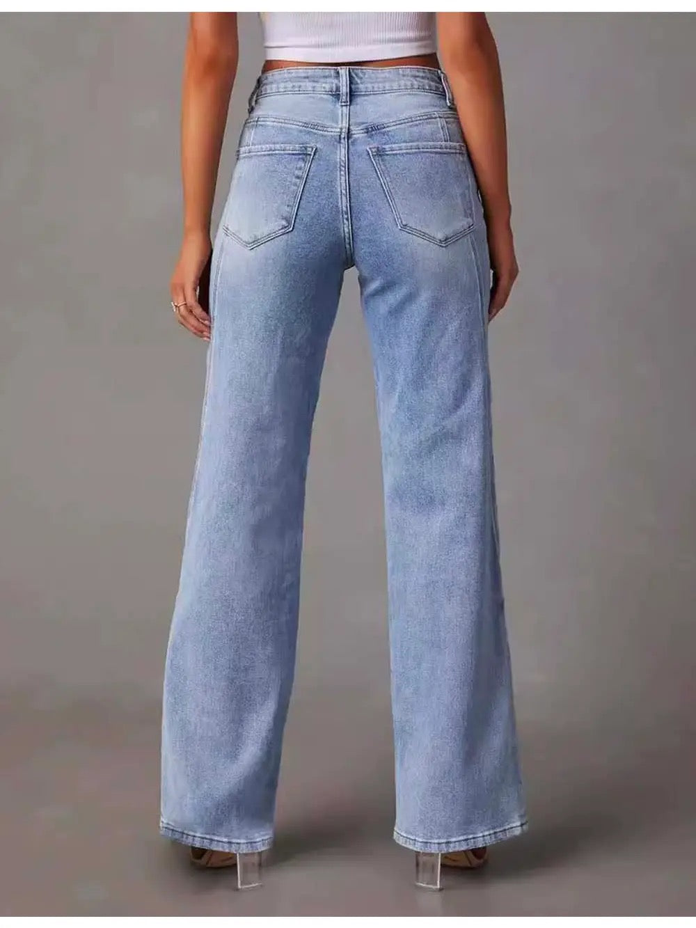 Straight Leg Multi Seam Jeans