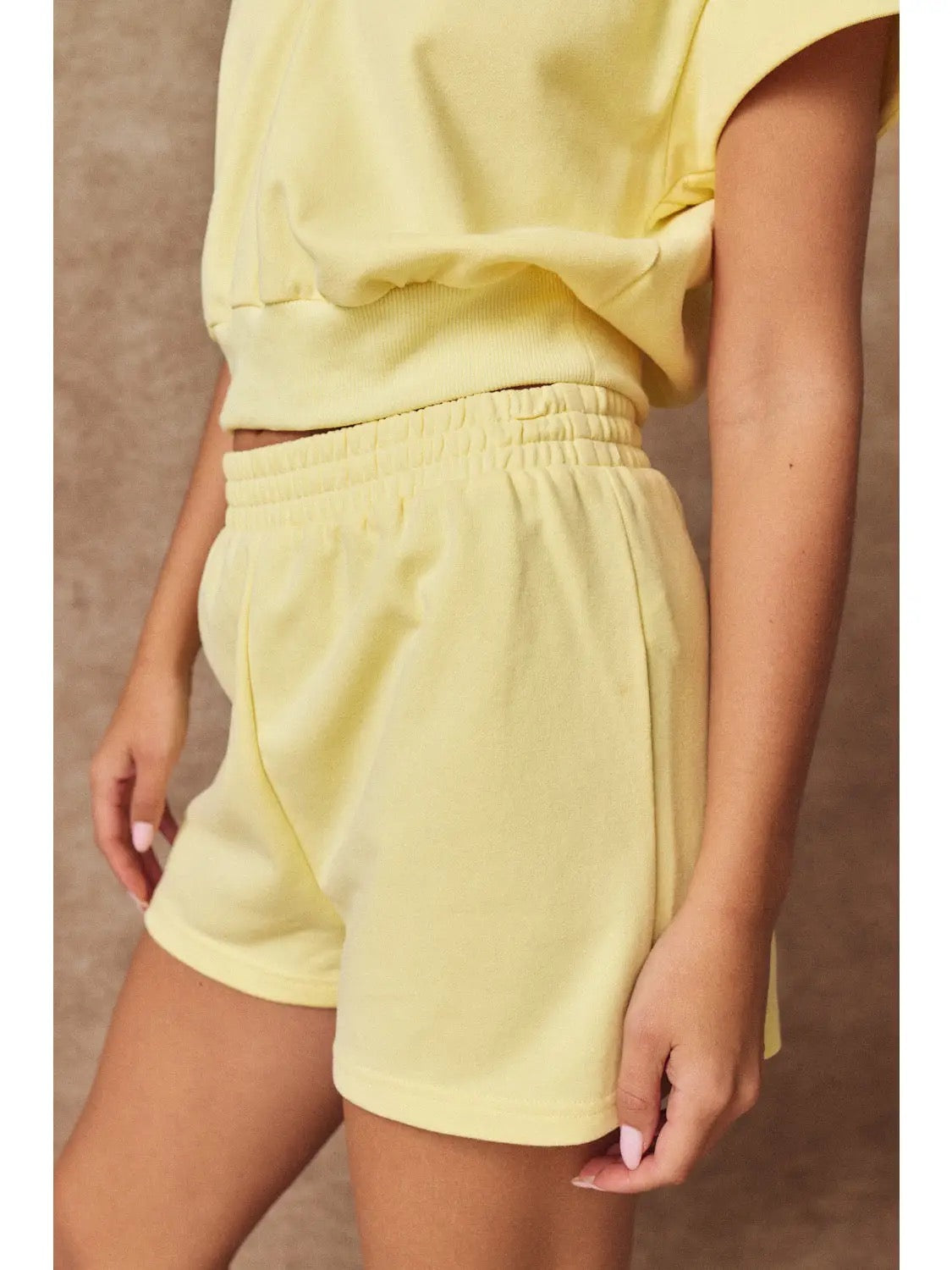 Yellow V-Neck Top & Short Set