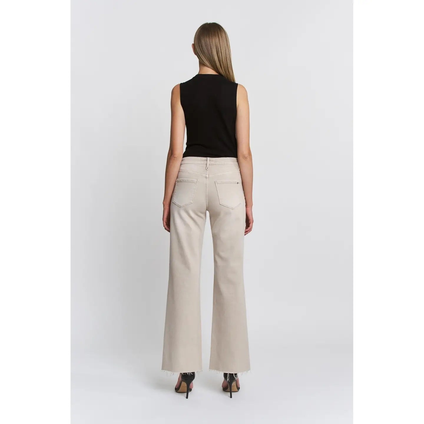 Mica Acid Taupe High Rise Wide Leg Jeans