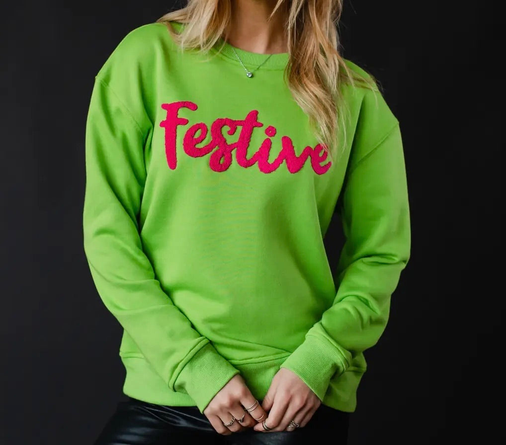 PREORDER - Green Festive Sweatshirt