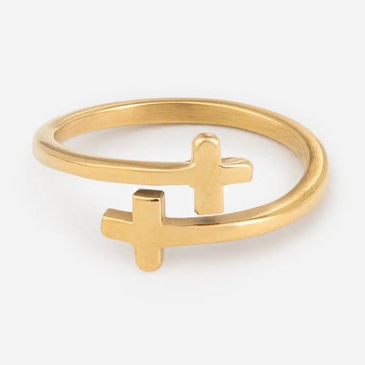 Wrapped Cross Ring