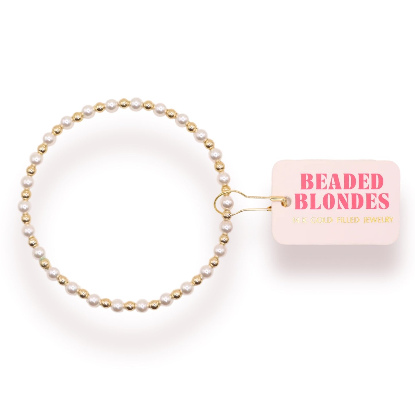Beaded Blondes Luci Pearl Bracelet in Gold