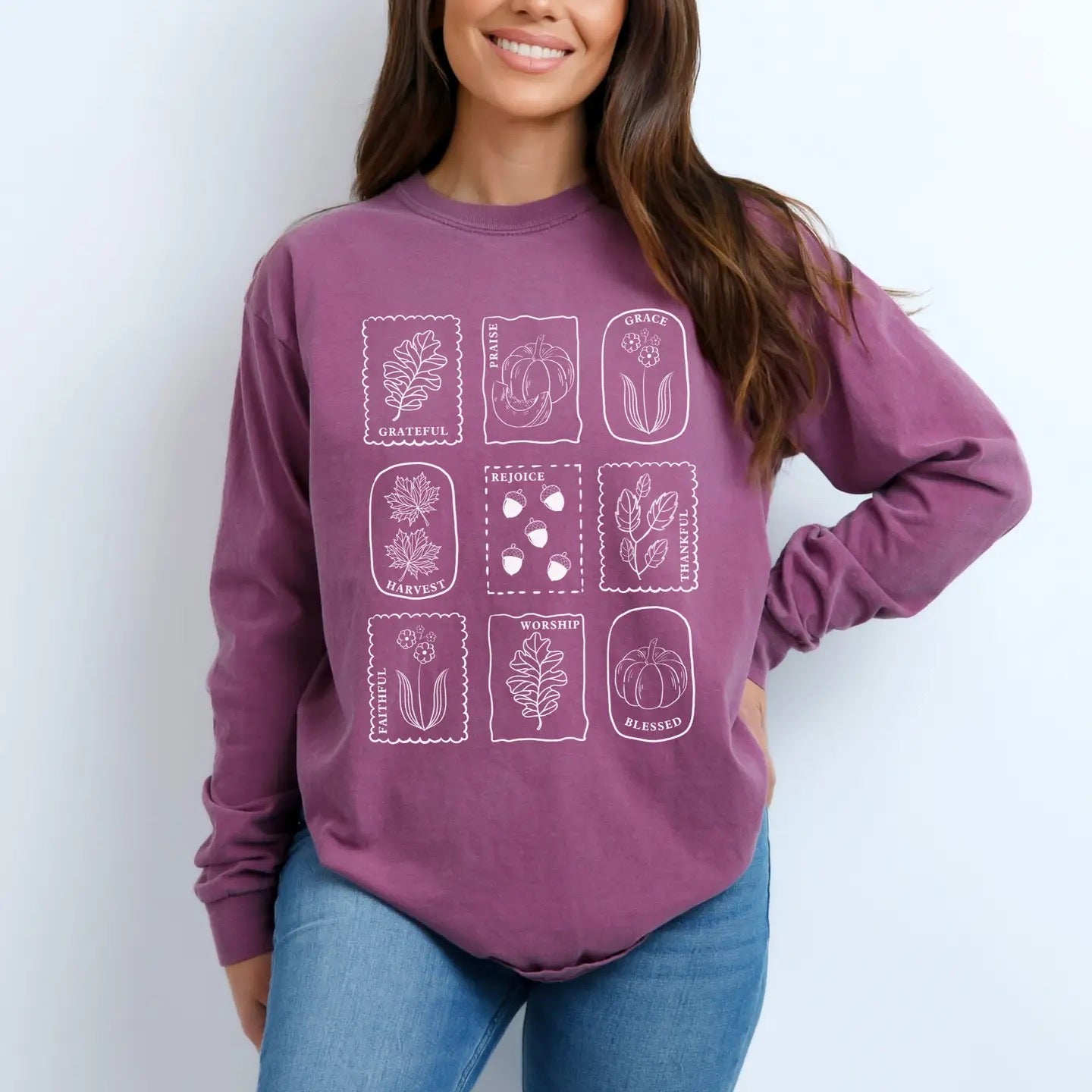 Thanksgiving Stamps Long Sleeve Tee