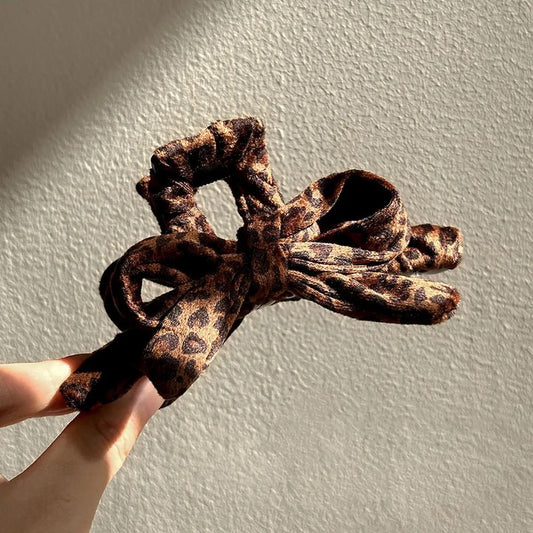 Leopard Bow Claw Clip