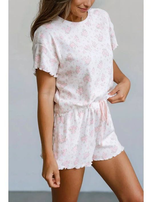 Floral Lettuce Trim PJ Set