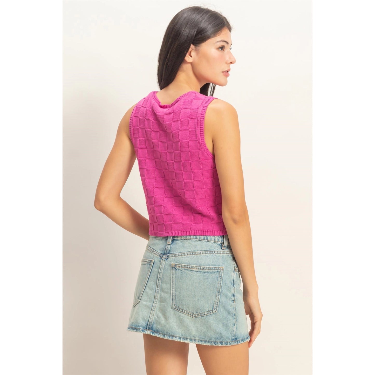 Basket Weave Sleeveless Vest