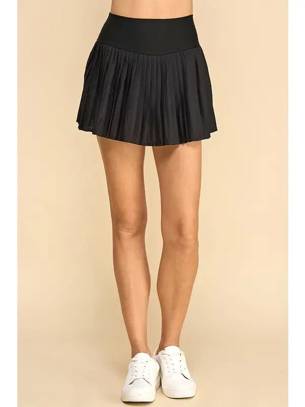 Black Pleated Athletic Skirt