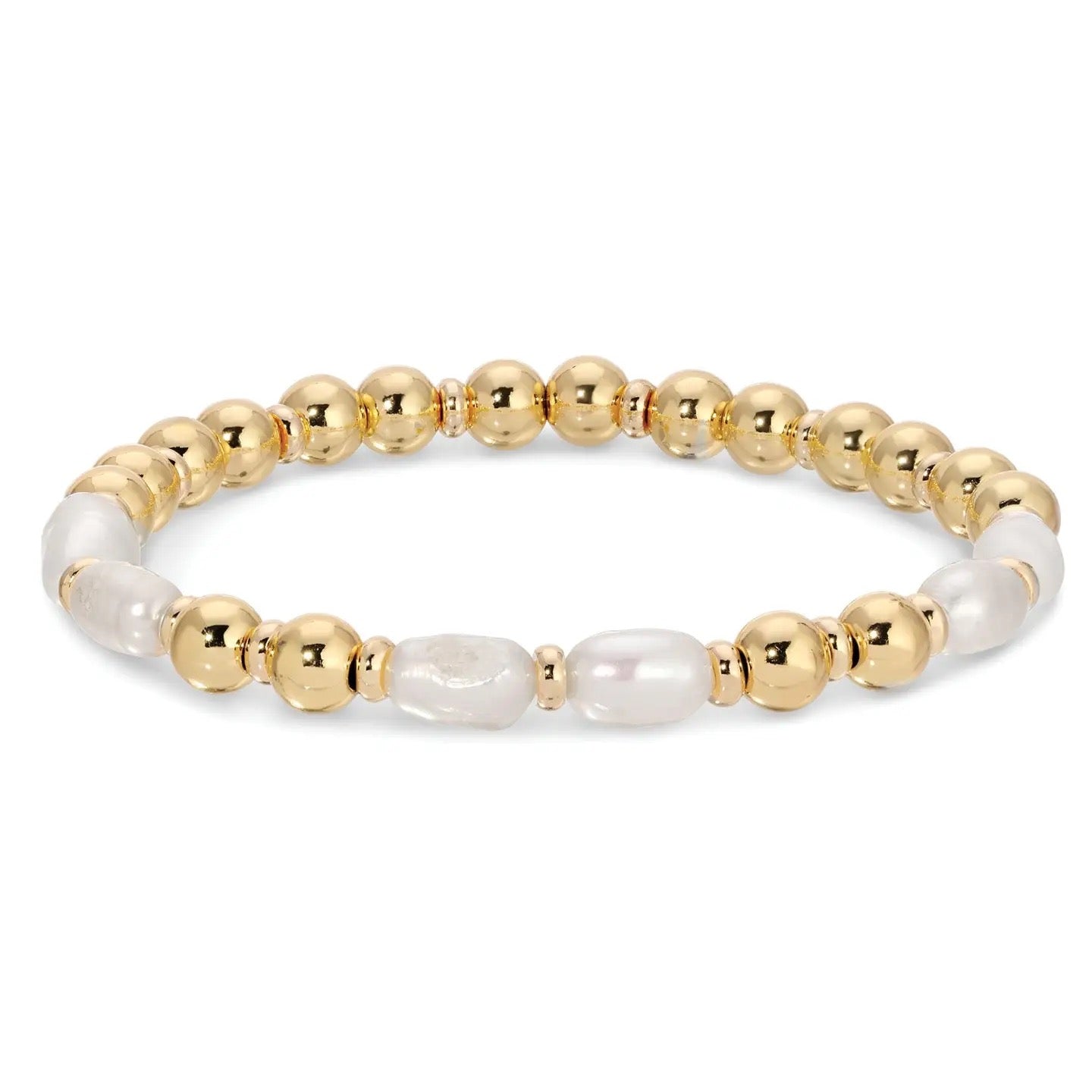 Splendid Iris Oblong Pearl Stretch Bracelet