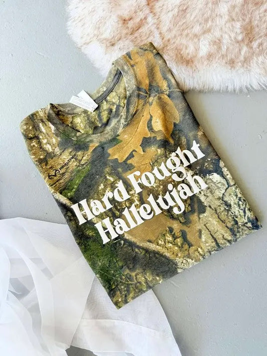 Hard Fought Hallelujah Camo Puff Tee