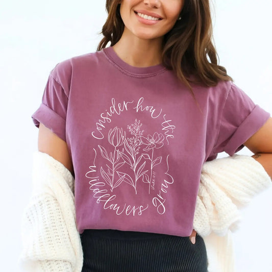 Consider The Wildflowers Berry Tee