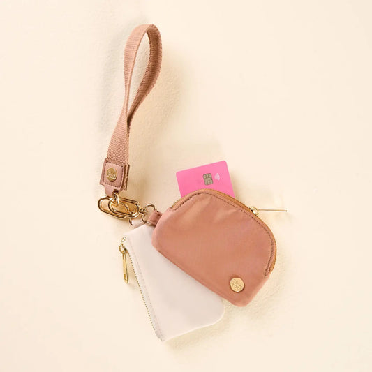 Dynamic Duo Pouch Wristlet Beige
