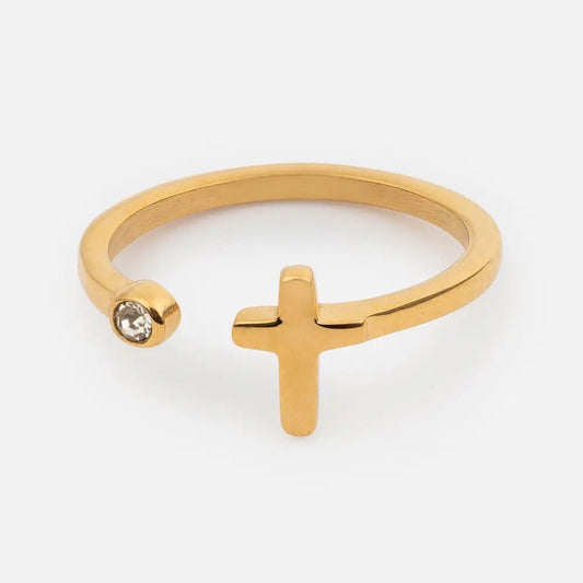 Wrapped Cross Gem Ring