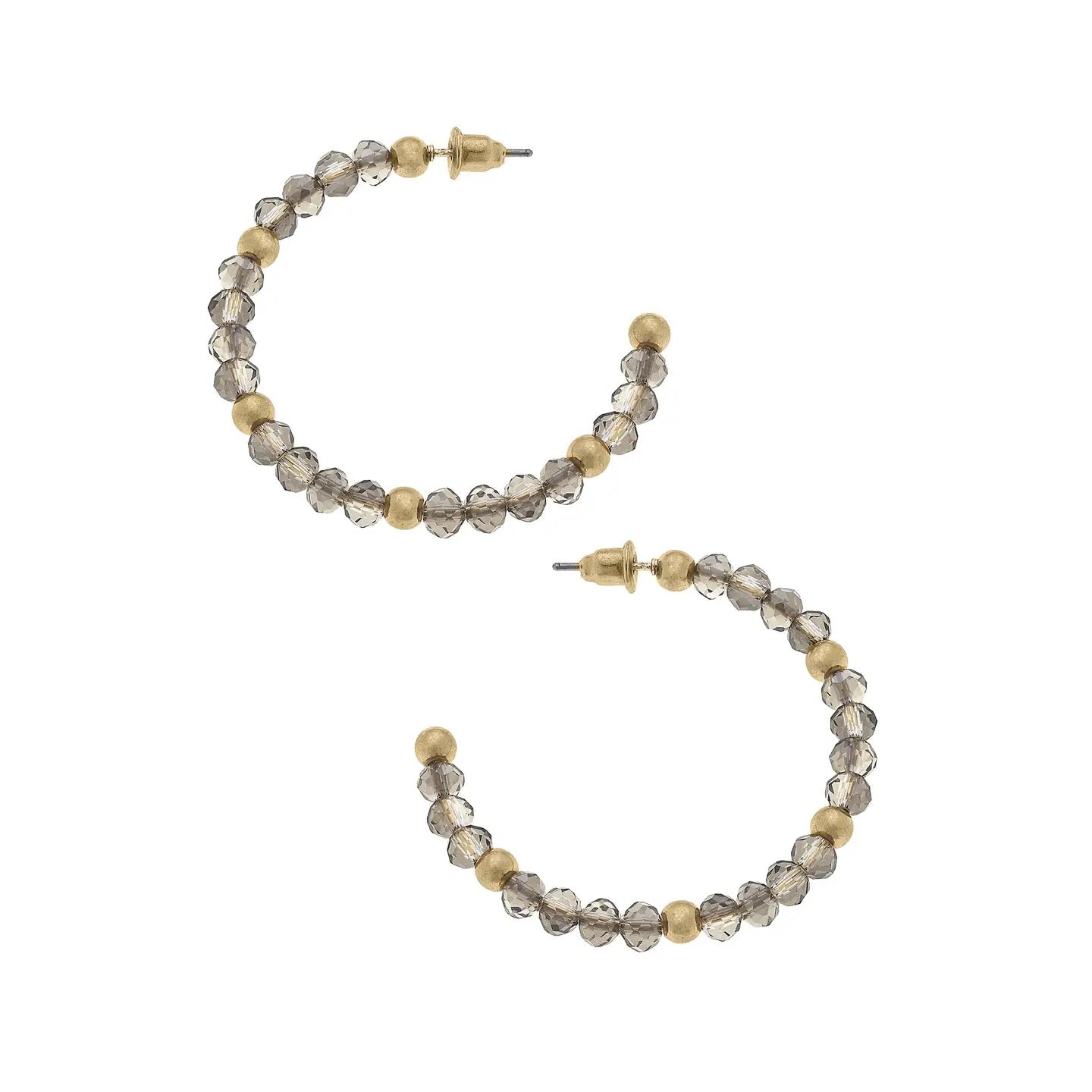 Glass Bead Hoop Earrings