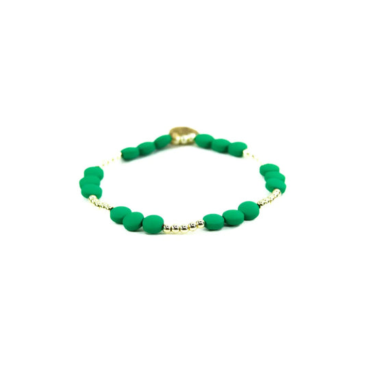 Green & Gold Flat Bead Bracelet