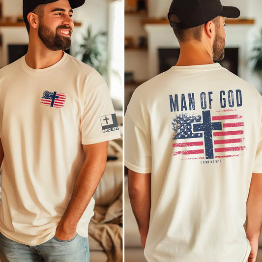 Man of God USA Flag Graphic Tee