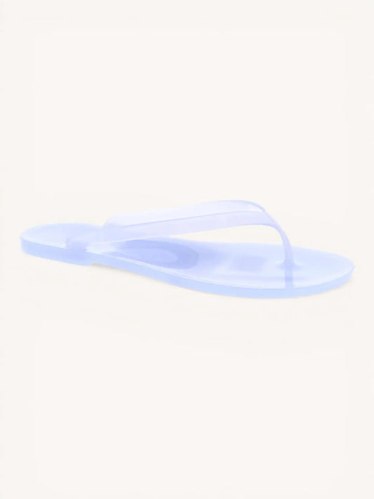 Jelly Thong Sandals Glossy Minimal Waterproof Flip - Baby Blue