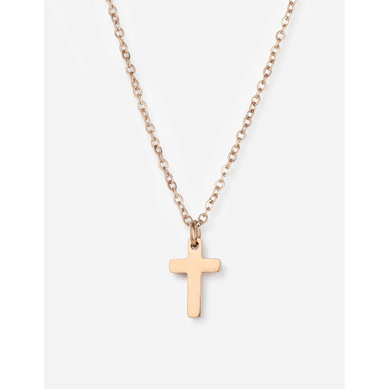 Dainty Rose Gold Cross Necklace