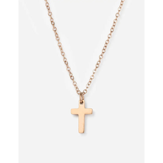 Dainty Rose Gold Cross Necklace