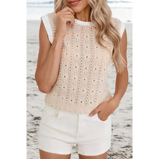Floral Texture Crew Neck Tank