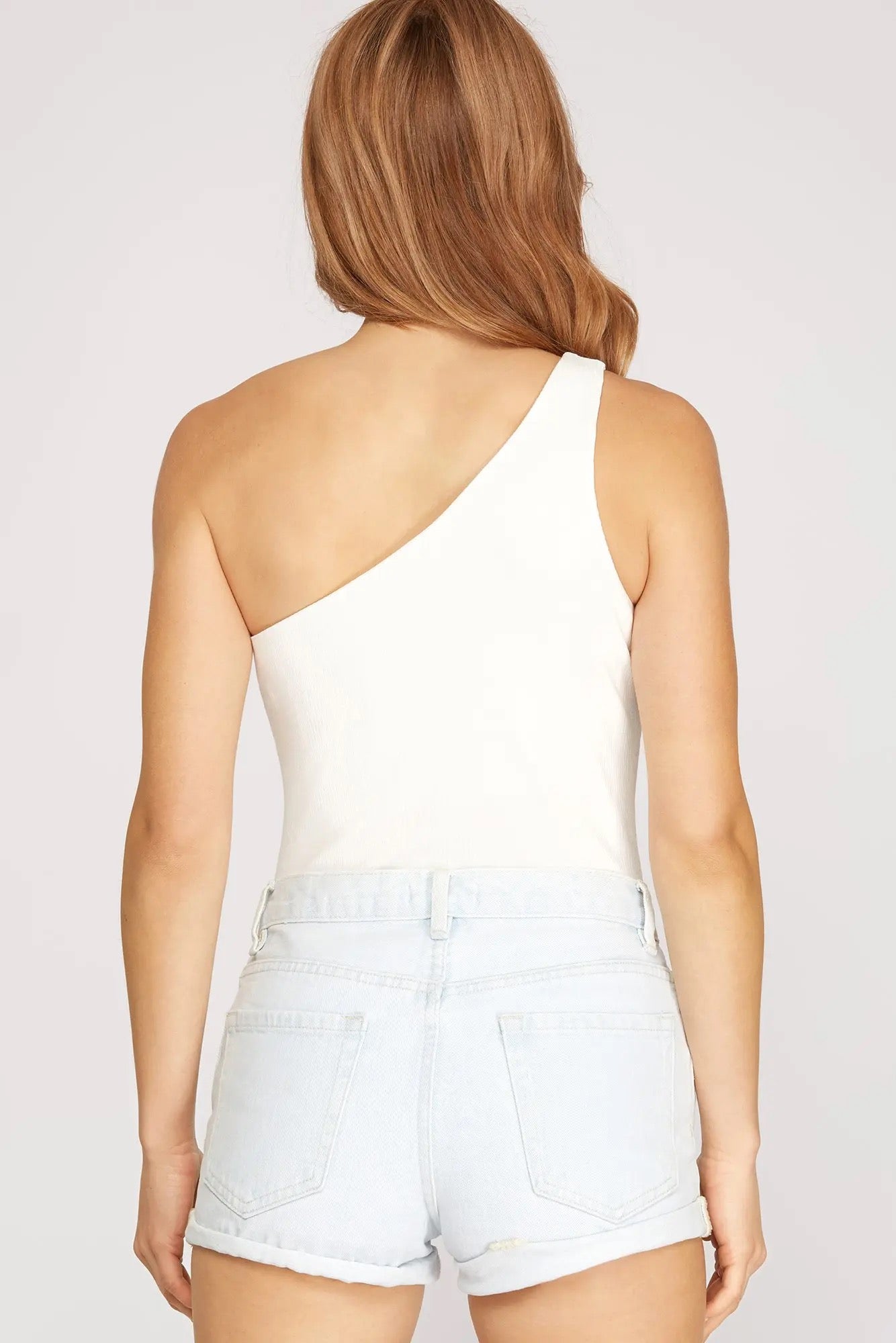 One Shoulder Ribbed Bodysuit