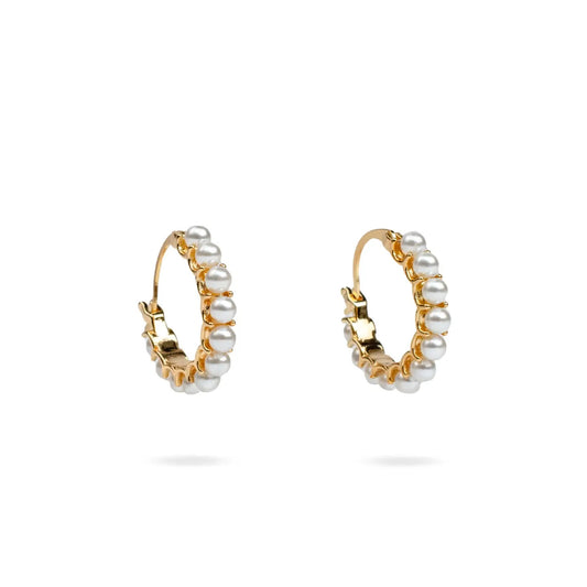 Pearl Hoop 1/2" Earrings