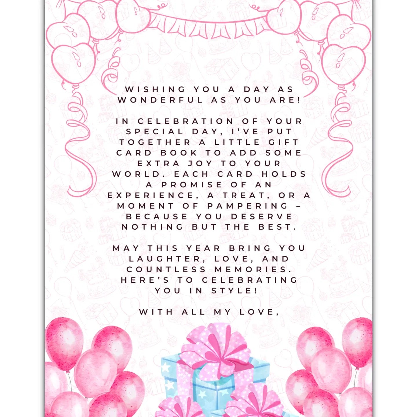 Happy Birthday Gift Card Holder Book