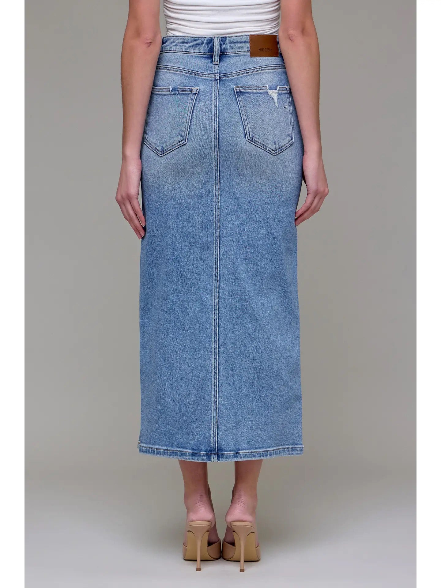 Hidden Medium Light Midid Skirt with Side Slit