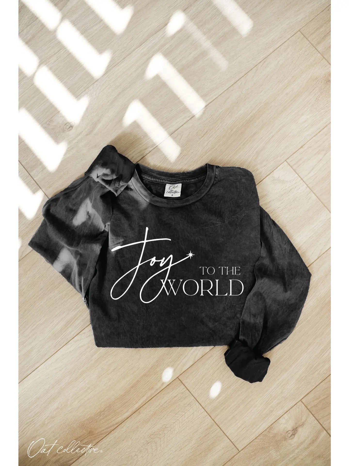 PREORDER - Joy to the World Mineral Wash Long Sleeve Tee