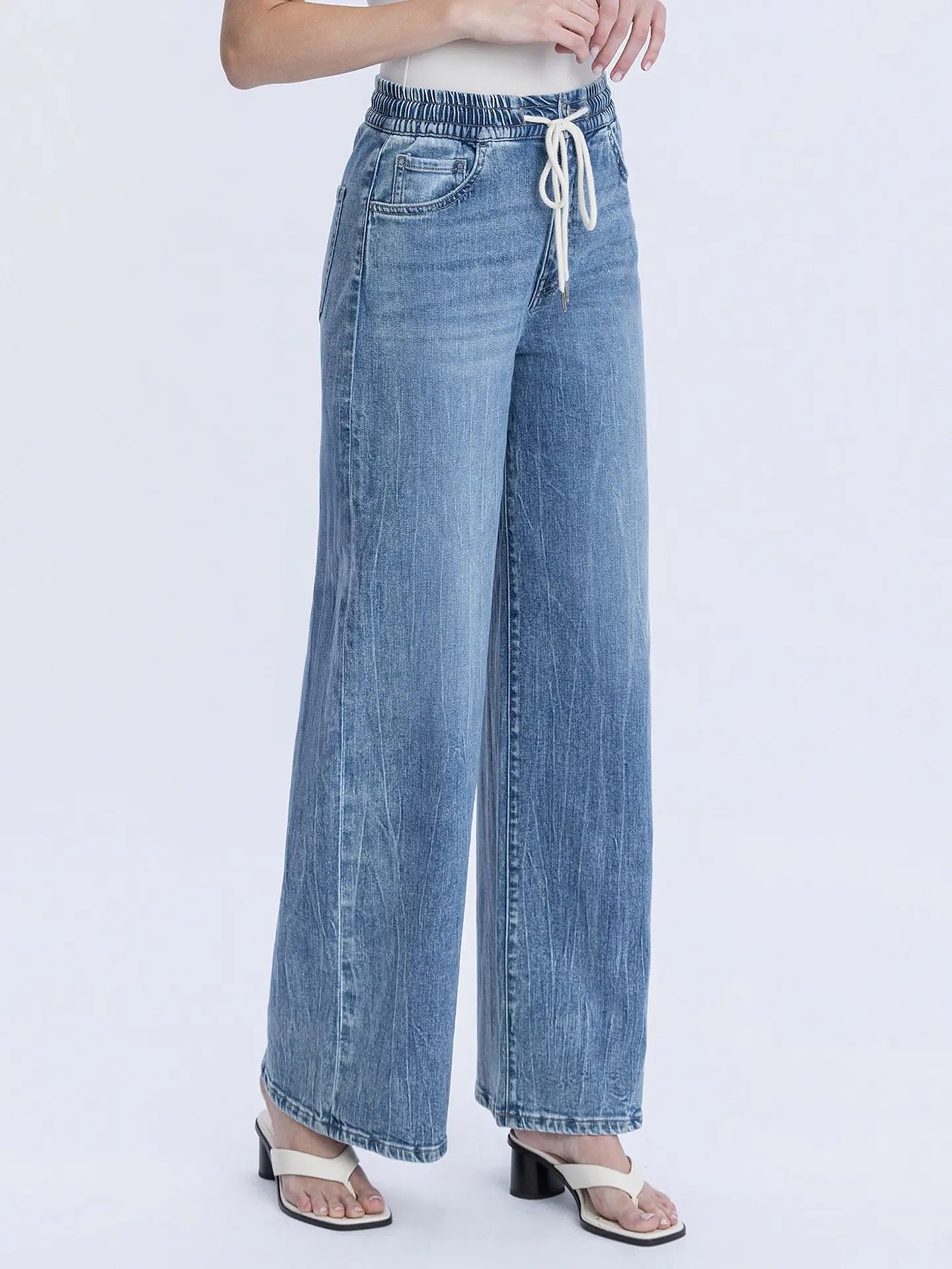 Vervet Super High Rise Drawstring Waistband Jeans