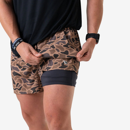 Burlebo Gauge Camo Athletic Short - Black Liner 5.5"