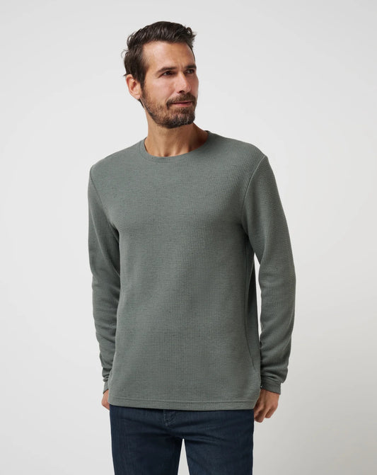 Travis Mathew Cloud Waffle Crew-Dark Olive