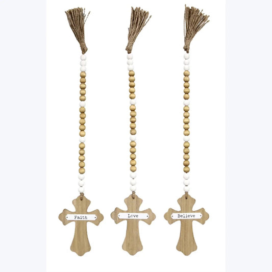 Decorative Wooden Beads with Cross